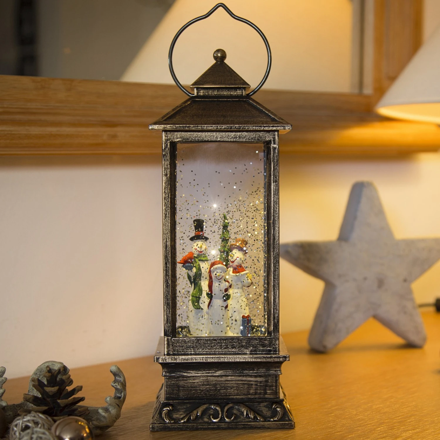 Schneemann-Laterne LED Wassergefüllt Batteriebetr. 1 Schneemann-Laterne LED Wassergefüllt Batteriebetr.