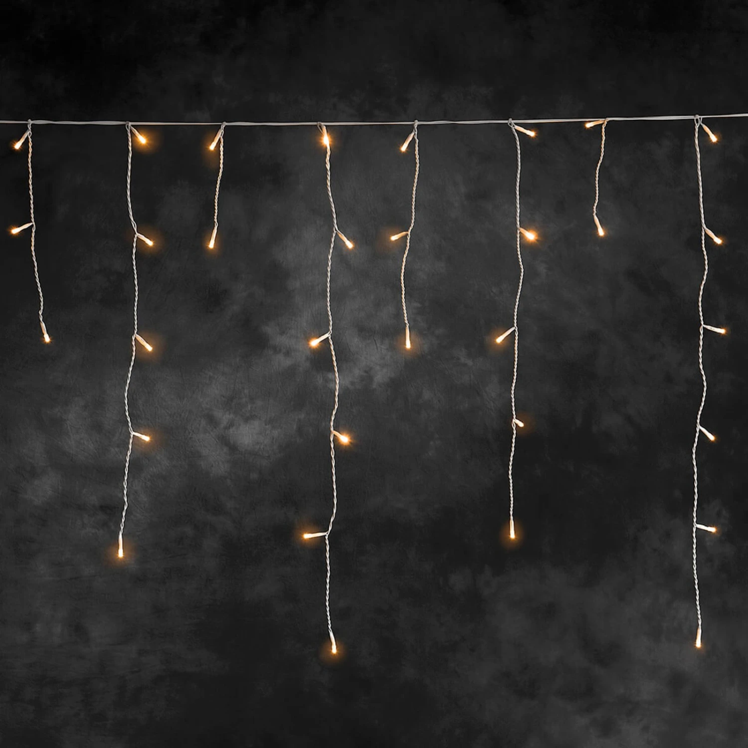 LED-Lichtervorhang Eisregen Bernstein Weiß 5m 1 LED-Lichtervorhang Eisregen Bernstein Weiß 5m