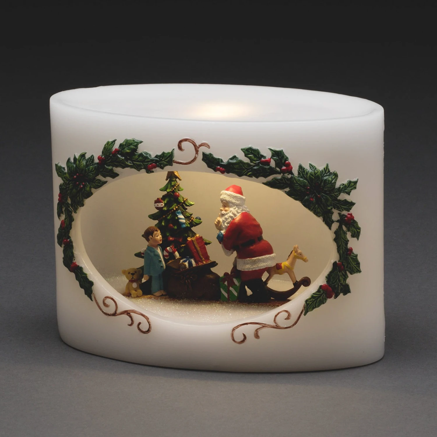 Echtwachskerze LED Weihnachtsmann Mit Kind 2 Echtwachskerze LED Weihnachtsmann Mit Kind – Bild 2