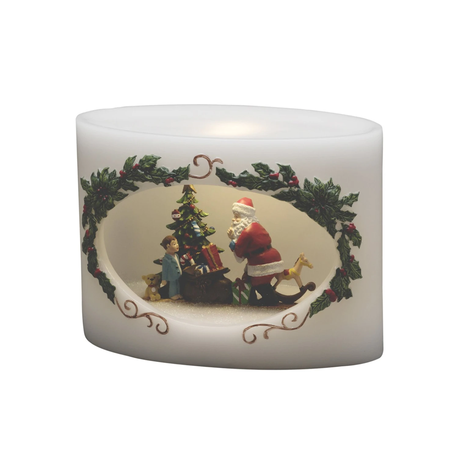 Echtwachskerze LED Weihnachtsmann Mit Kind 3 Echtwachskerze LED Weihnachtsmann Mit Kind – Bild 3