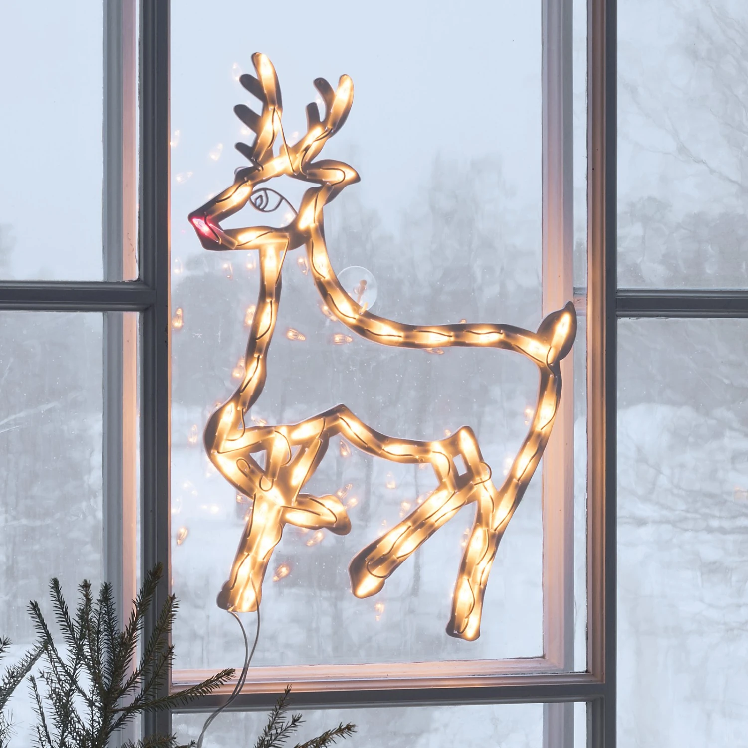 Rentier-Fenstersilhouette F. Innen M. LED 50fl 3 Rentier-Fenstersilhouette F. Innen M. LED 50fl – Bild 3