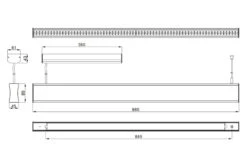 LED-Hängelampe WHY3, Raster, 98cm, Bluetooth 40/60
