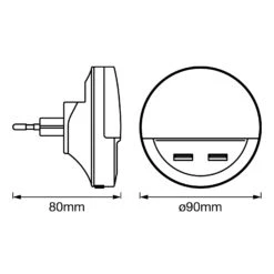 LEDVANCE Lunetta USB LED-Nachtlicht Mit USB-Port 17 LEDVANCE Lunetta USB LED-Nachtlicht Mit USB-Port -Lampen Welt 6106168 8
