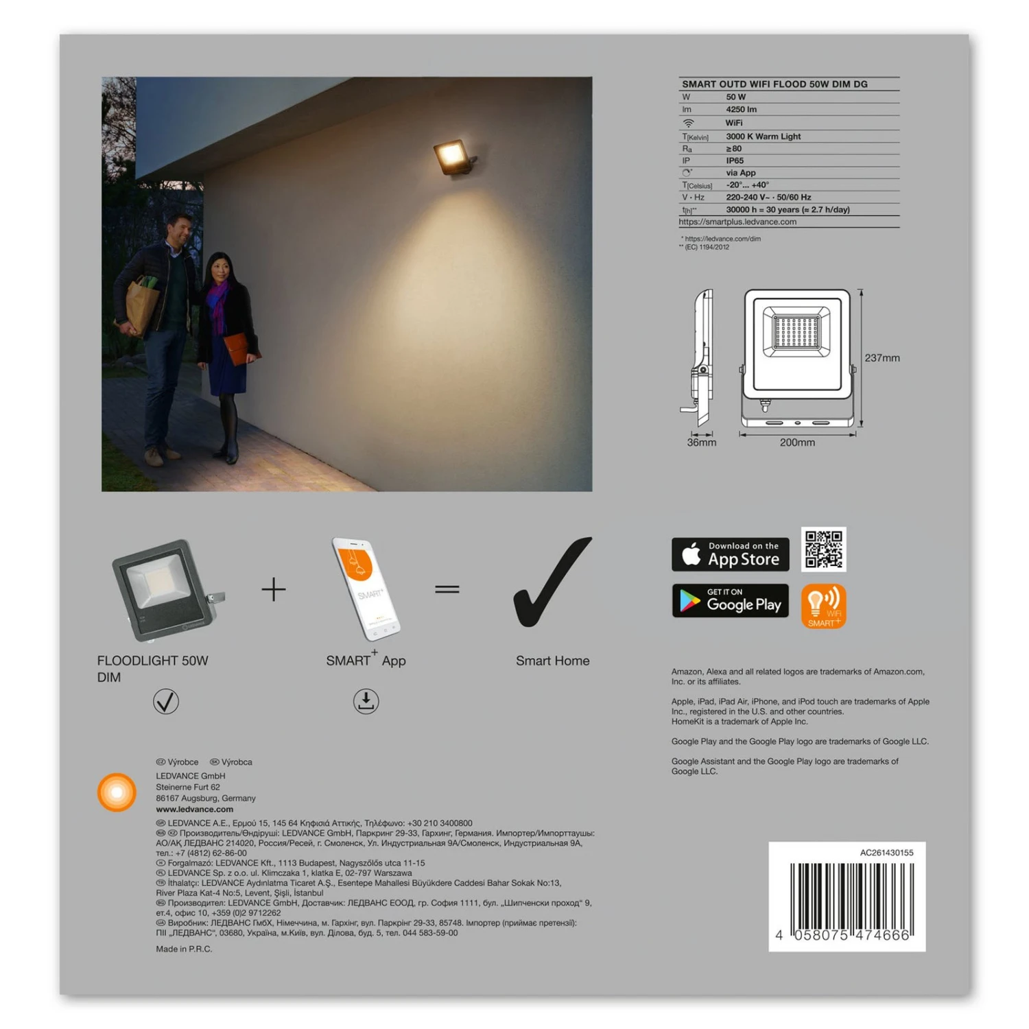 LEDVANCE SMART+ WiFi Flood Wandstrahler 3.000K 50W 9 LEDVANCE SMART+ WiFi Flood Wandstrahler 3.000K 50W – Bild 9