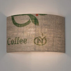Wandleuchte N°67 Perlbohne, Schirm Jute-Kaffeesack