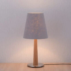 Lucande Elif Tischlampe Filz, Konisch Eiche Natur -Lampen Welt 6722604 2