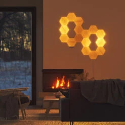 Nanoleaf Elements Wood Hexagons Starter Kit 13x -Lampen Welt 6730040 6