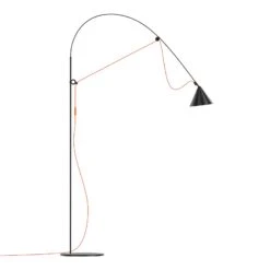Midgard AYNO L Stehlampe Schwarz/orange 3.000K -Lampen Welt 6738041 7