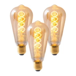 LED-Filamentlampe E27 4W ST64 Gold 180lm 1800K 3er