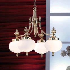 Hängeleuchte Delia Messing, 4-flg.