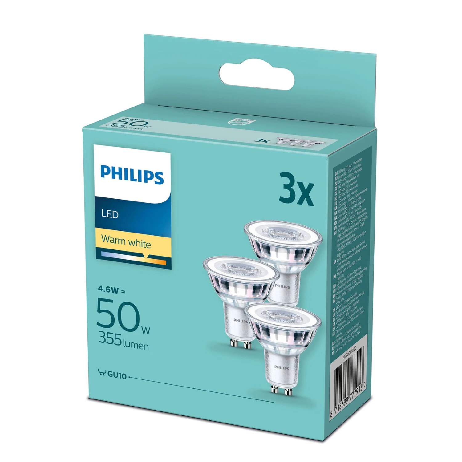 Philips LED-Reflektor GU10 4,6W 2.700 K, 3er-Pack 3 Philips LED-Reflektor GU10 4,6W 2.700 K, 3er-Pack – Bild 3