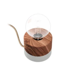 ALMUT 0239 Tischlampe, Vegan, Walnuss/winterweiß