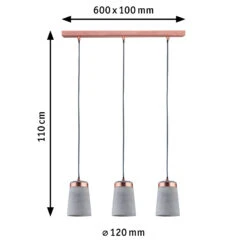 Paulmann Stil Hängeleuchte 3flammig Aus Beton -Lampen Welt 7601052 2