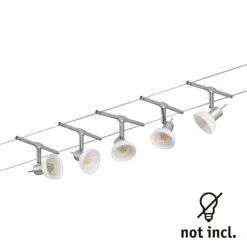 Paulmann Sheela Seilsystem 5fl. Chrom Matt -Lampen Welt 7602919 2