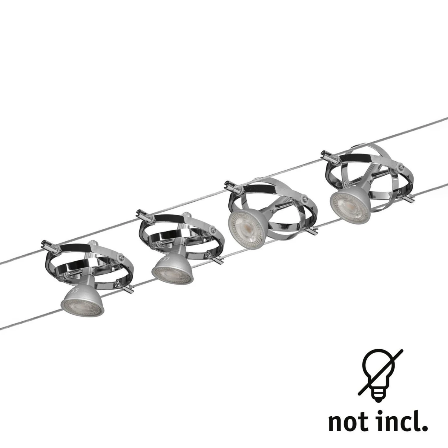 Paulmann Cardan Seilsystem 4fl. Chrom Matt/chrom 3 Paulmann Cardan Seilsystem 4fl. Chrom Matt/chrom – Bild 3