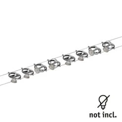 Paulmann Cardan Seilsystem 8fl. Chrom Matt/chrom -Lampen Welt 7602922 2