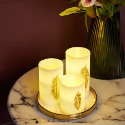 Pauleen Golden Feather Candle LED-Kerze 3er Set -Lampen Welt 7602960 2