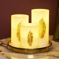 Pauleen Golden Feather Candle LED-Kerze 3er Set