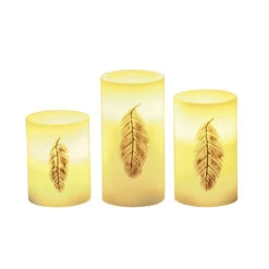 Pauleen Golden Feather Candle LED-Kerze 3er Set -Lampen Welt 7602960 3