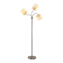 Lindby Manu Stehlampe, Textil, Dreiflammig, Weiß -Lampen Welt 8032290 2
