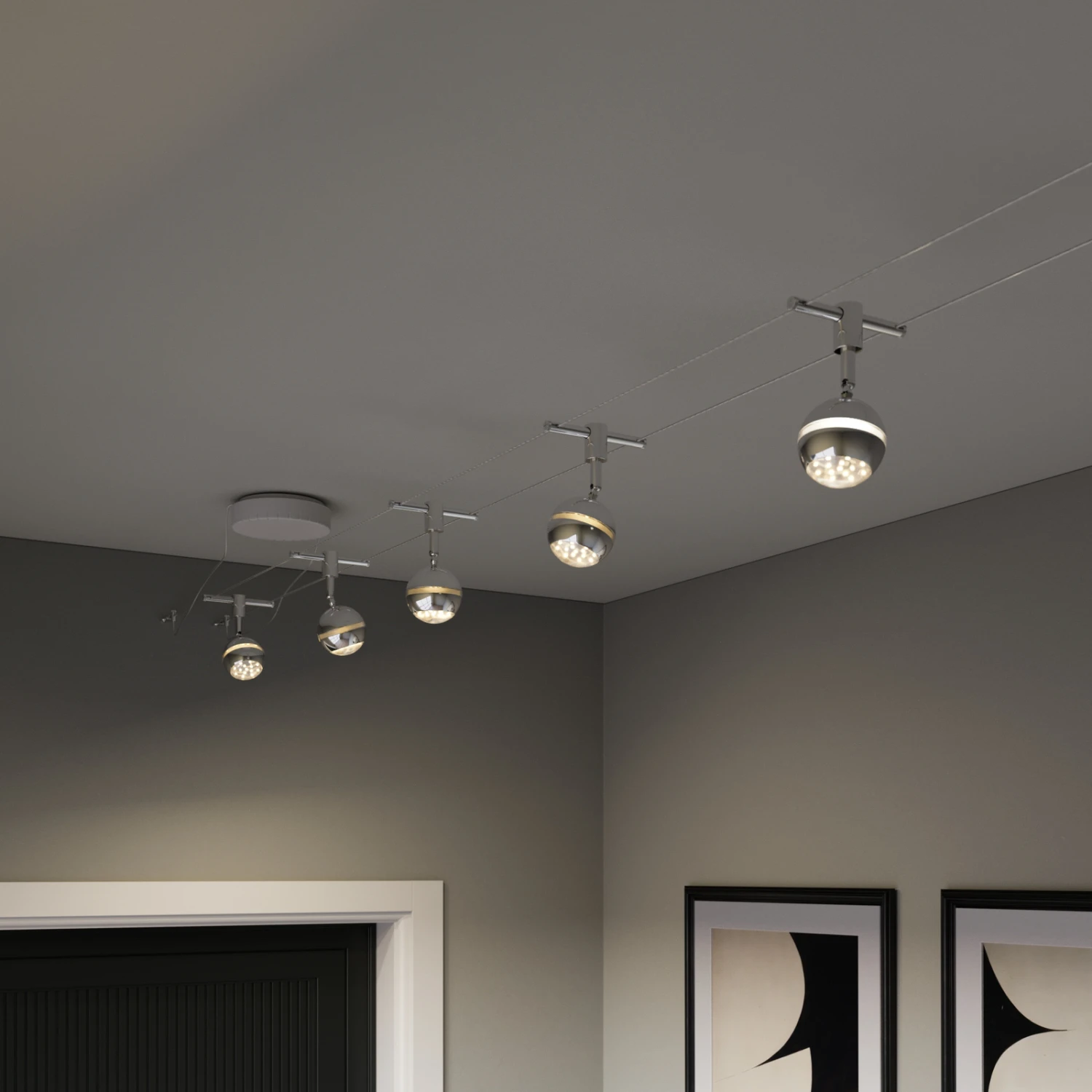 LED-Seilsystem Baloubet In Chrom 1 LED-Seilsystem Baloubet In Chrom