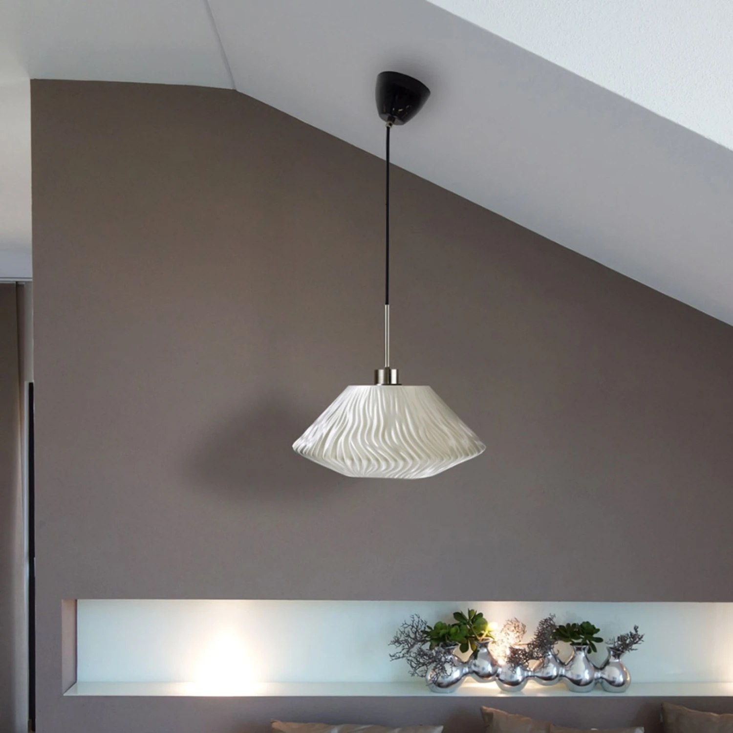 Hängeleuchte Lamell Aus Biomaterial, Ø 30 Cm 2 Hängeleuchte Lamell Aus Biomaterial, Ø 30 Cm – Bild 2