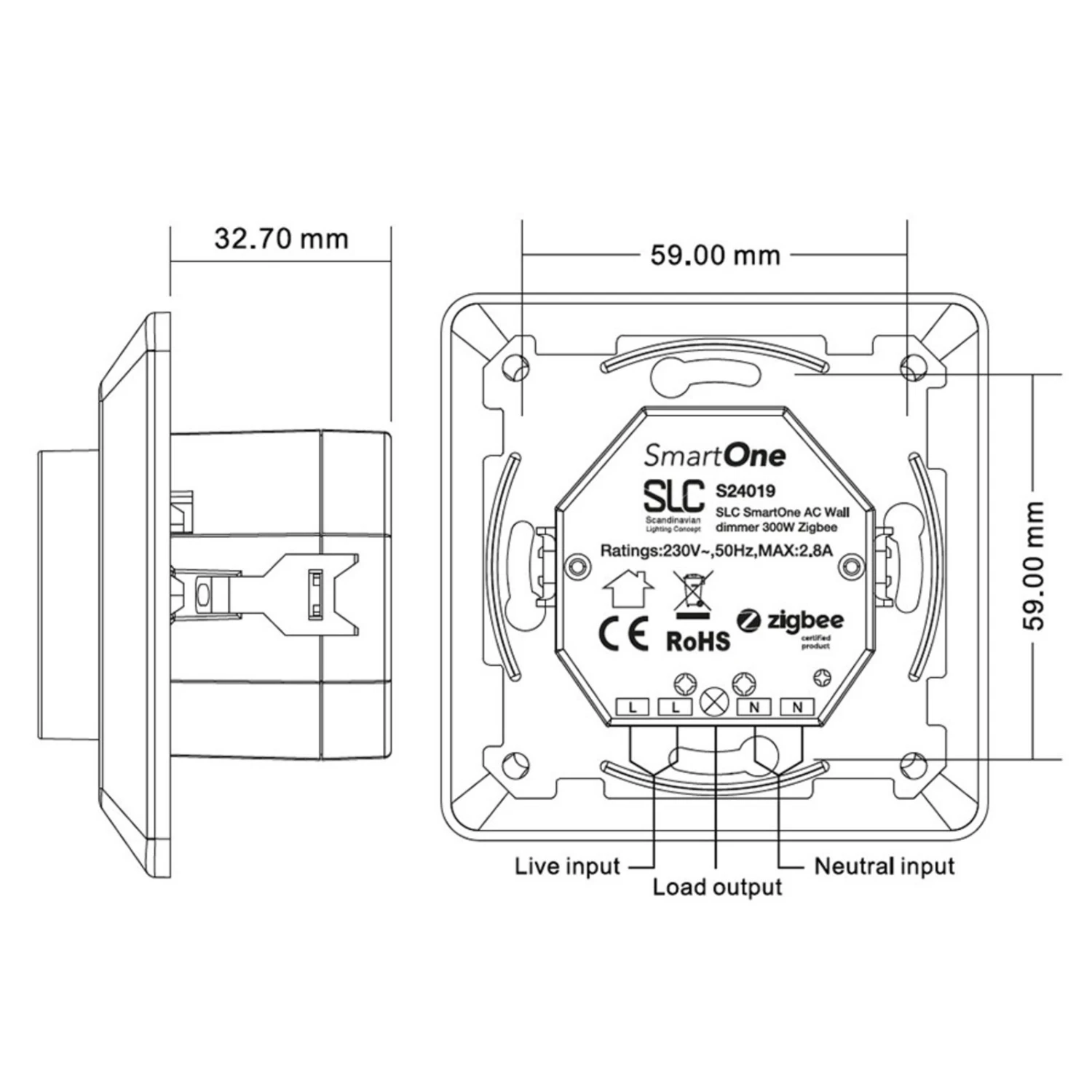SLC SmartOne AC Wanddimmer 250W ZigBee 6 SLC SmartOne AC Wanddimmer 250W ZigBee – Bild 6
