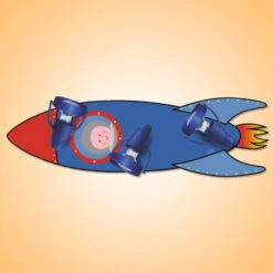 RAKETE - Kinder-Deckenleuchte In Blau Und Rot