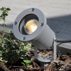 Außenstrahler Tessa Mit Erdspieß, Silber 11 Außenstrahler Tessa Mit Erdspieß, Silber -Lampen Welt 9611031 2