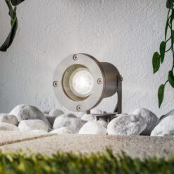 Außenstrahler Tessa Mit Erdspieß, Silber