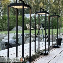 Lucande Elaja LED-Außenlaterne, Akku, USB, Schwarz -Lampen Welt 9616221 14