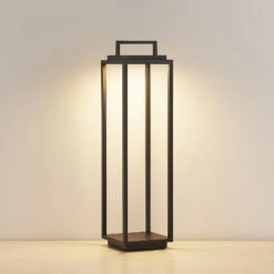 Lucande Elaja LED-Außenlaterne, Akku, USB, Schwarz -Lampen Welt 9616221 2