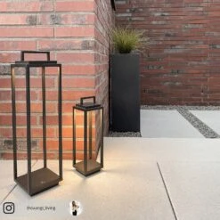 Lucande Elaja LED-Außenlaterne, Akku, USB, Schwarz -Lampen Welt 9616221 9