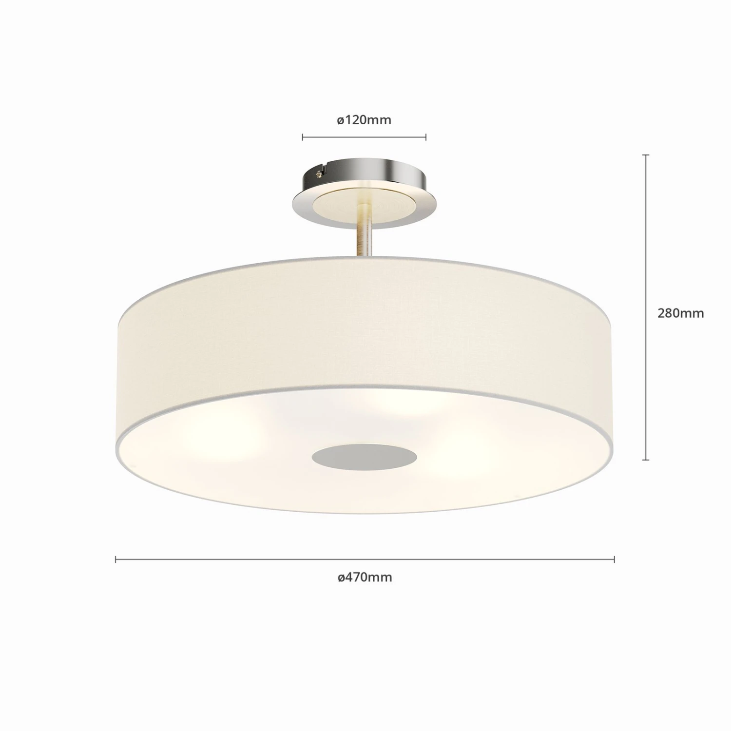 Deckenleuchte Josia Aus Stoff, Weiß 7 Deckenleuchte Josia Aus Stoff, Weiß – Bild 7