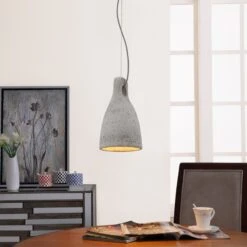 Beton-Pendelleuchte Lenna In Grau -Lampen Welt 9620680 1