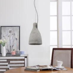 Beton-Pendelleuchte Lenna In Grau -Lampen Welt 9620680 2