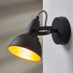 Wandleuchte Julin, Vintage-Look, Schwarz-gold -Lampen Welt 9620726 2