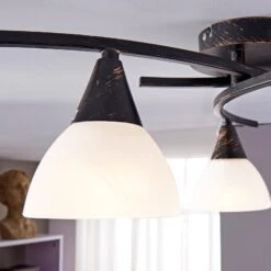 Dreiflammige Deckenlampe Della, Schwarz-gold -Lampen Welt 9620970 5