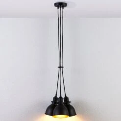 Dreiflammige Pendellampe Lira, Schwarz Und Gold -Lampen Welt 9621208 2