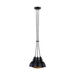 Dreiflammige Pendellampe Lira, Schwarz Und Gold -Lampen Welt 9621208 3