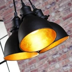 Dreiflammige Pendellampe Lira, Schwarz Und Gold -Lampen Welt 9621208 6