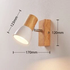 Holzspot Thorin Mit Weißem Metallschirm -Lampen Welt 9621506 2