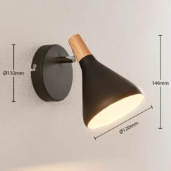 Wandleuchte Arina, Schwarz, 1-flammig -Lampen Welt 9621810 2