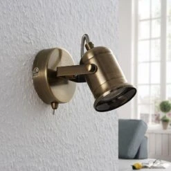 Wandleuchte Anze In Messing Antik -Lampen Welt 9624388 2