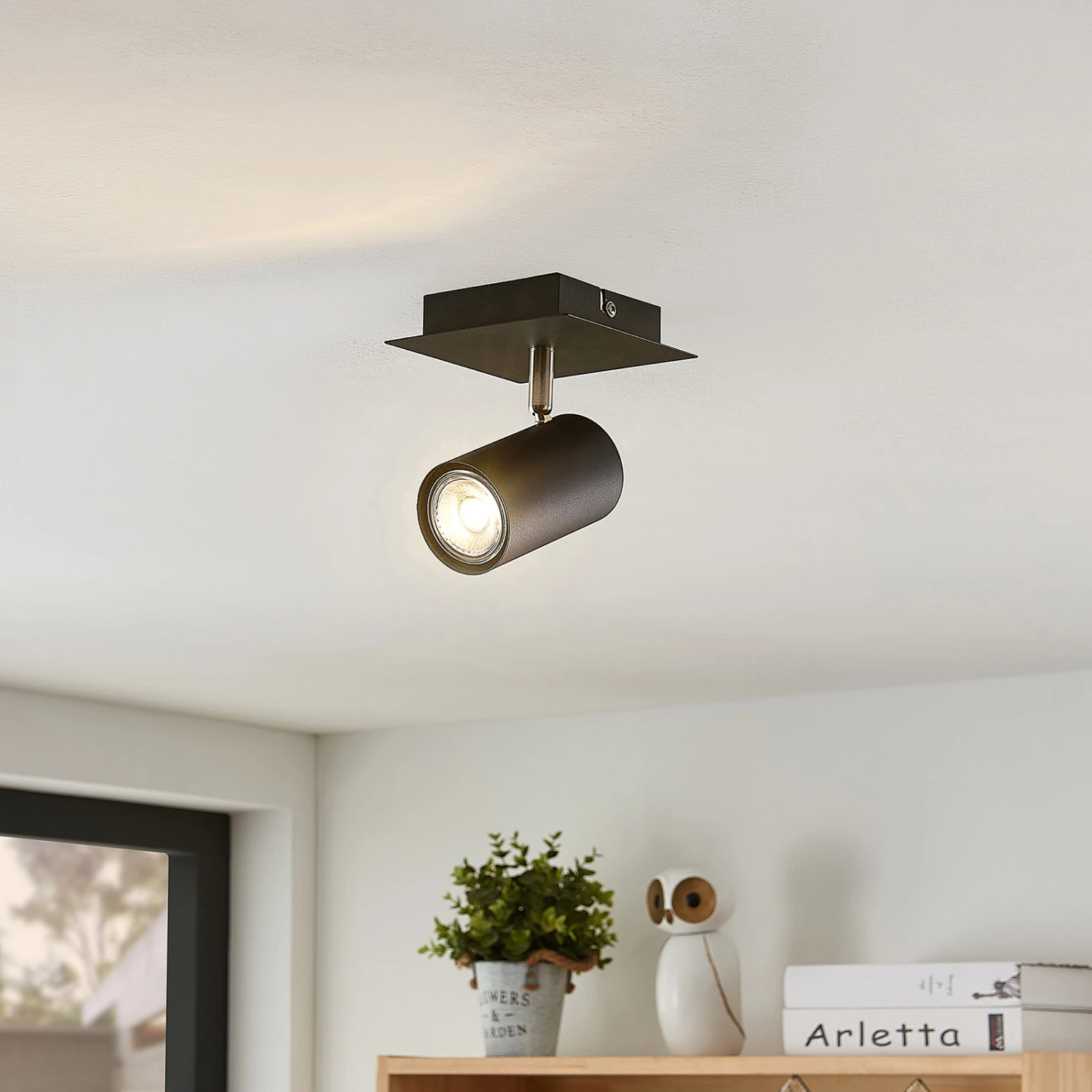Lindby Joffrey Deckenstrahler, Einflammig, Schwarz 2 Lindby Joffrey Deckenstrahler, Einflammig, Schwarz – Bild 2