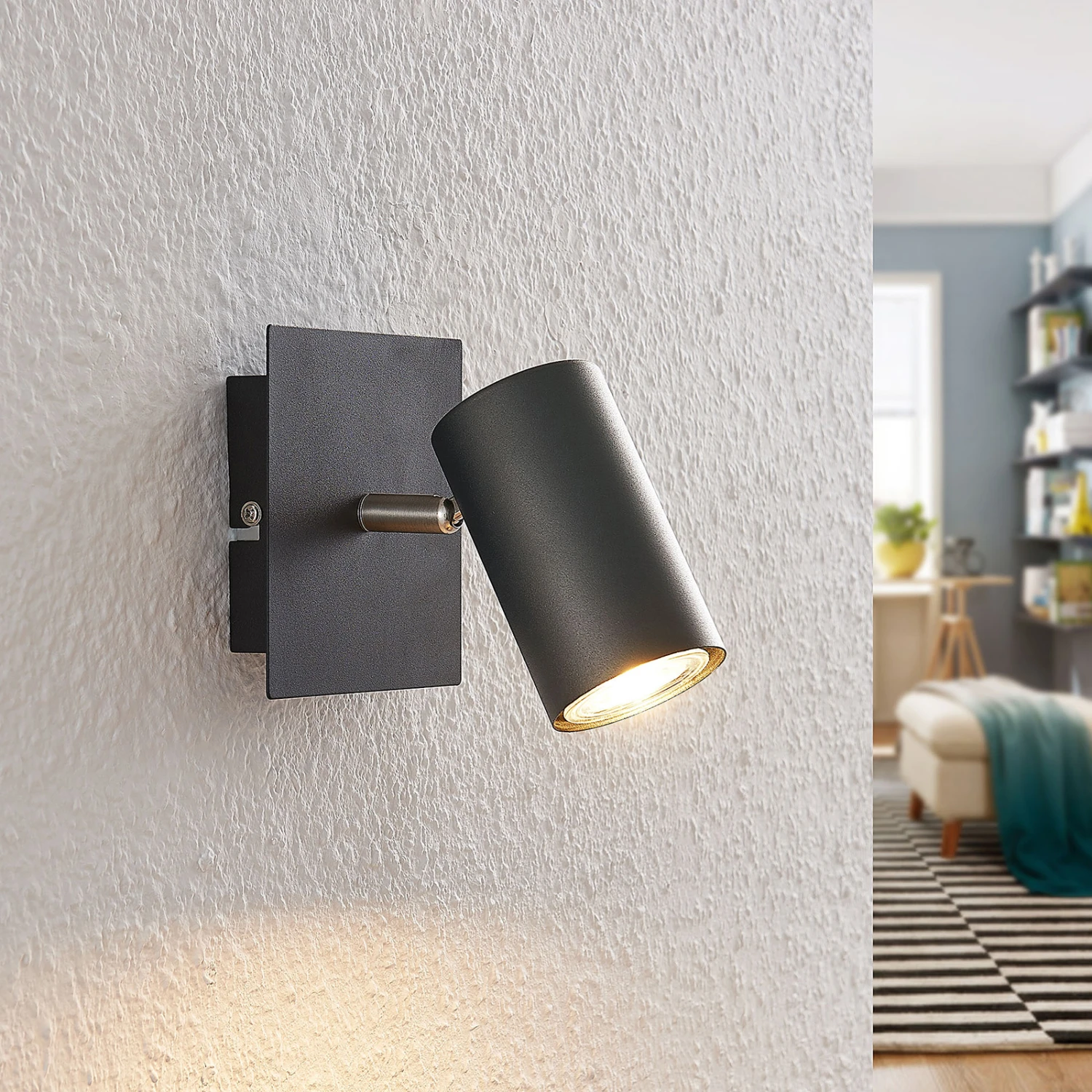 Lindby Joffrey Deckenstrahler, Einflammig, Schwarz 5 Lindby Joffrey Deckenstrahler, Einflammig, Schwarz – Bild 5