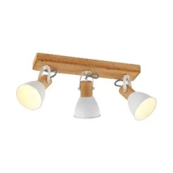 Lindby Merela Deckenstrahler Mit Holz, Dreiflammig -Lampen Welt 9626284 2