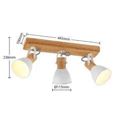 Lindby Merela Deckenstrahler Mit Holz, Dreiflammig -Lampen Welt 9626284 3