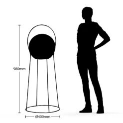 Lucande Hoyka Außenstehlampe Mit Kugel -Lampen Welt 9626548 3