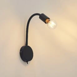 Lindby Aurina Wandleuchte, E27, Schwarz, Schalter 12 Lindby Aurina Wandleuchte, E27, Schwarz, Schalter -Lampen Welt 9626858 3